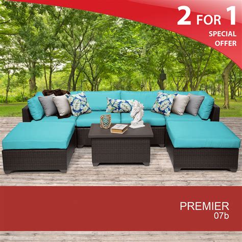 Premier 7 Piece Outdoor Wicker Patio Furniture Set 07b Design