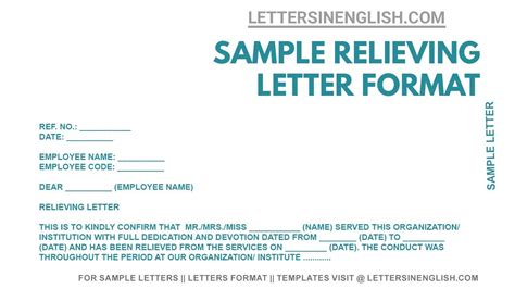 Relieving Letter Format How To Write Relieving Letter Format