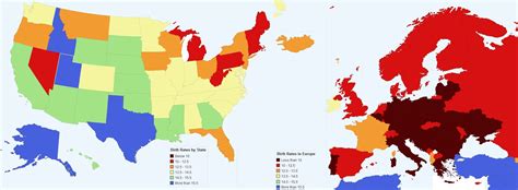 Indeed, that actually happened for a couple of decades after world war ii, but then many european nations expanded welfare states in the 1960s and 1970s , while the u.s. Birthrates of European Countries compared to US states1818X670 : MapPorn