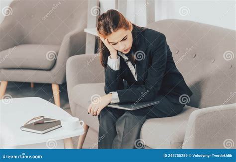 Sad Busy Secretary Stressed Overworked Business Woman Too Much Work Office Problem Tired