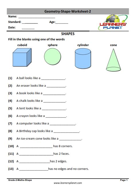 2nd Grade Geometry Worksheets 2nd Grade Math Workshee