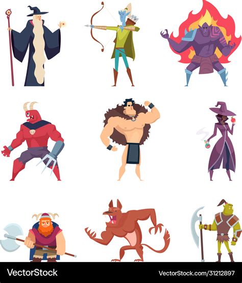Fairytale Characters Fantasy Creatures Gremlins Vector Image