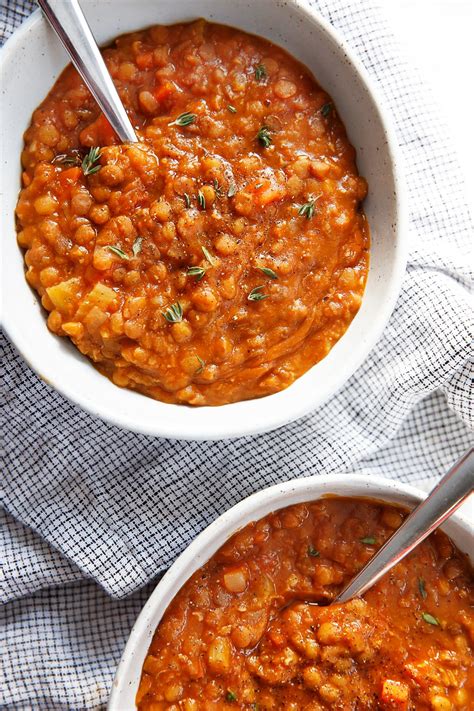 This Hearty Instant Pot Lentil Soup Is Flavored With Tomatoes And Fresh