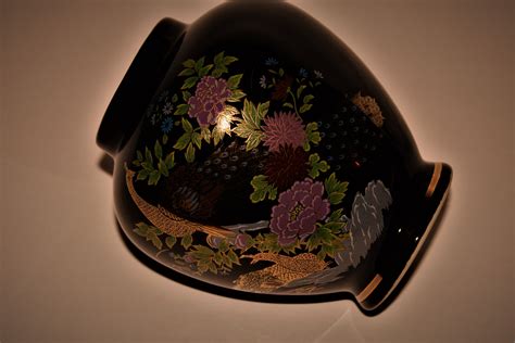 Vintage Japan Interpur Black K Gold Porcelain Vase Etsy Uk