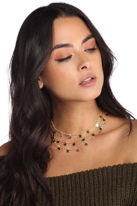 Gold Starry Eyed Three Row Choker Chokers Layered Necklaces
