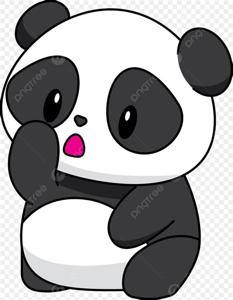 Kartun Panda Lucu Kartun Panda Bayi Png Dan Vektor Dengan Background