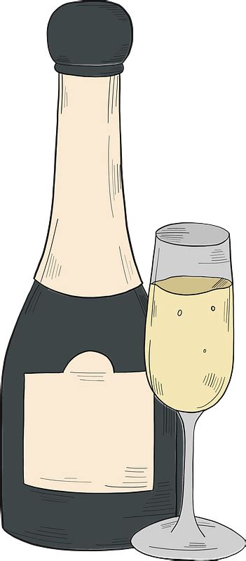 Champagne Bottle And Glass Clipart Free Download Transparent Png