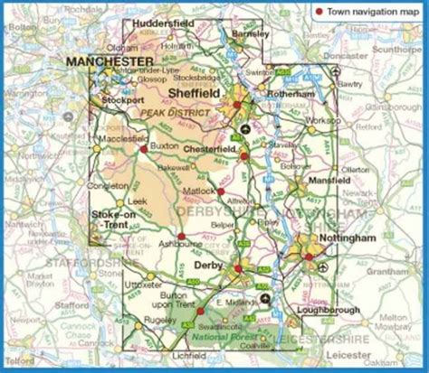 Peak District And Derbyshire Ordnance Survey Tour Map