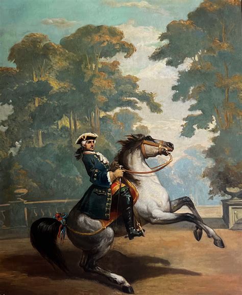 Ecole Du XIXème Siècle Cavalier Sur Un Cheval Cabré Paul Bert Serpette