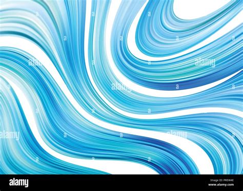 Blue Color Water Abstract Smooth Wave Curve Flow Motion Vector