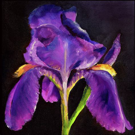 Purple Iris Painting By Rosemary Loveland