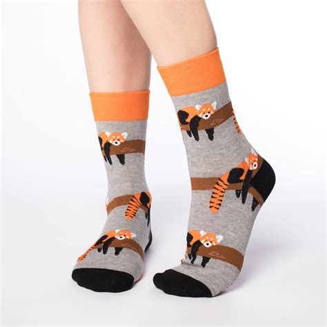 Womens Red Panda Socks Good Luck Sock