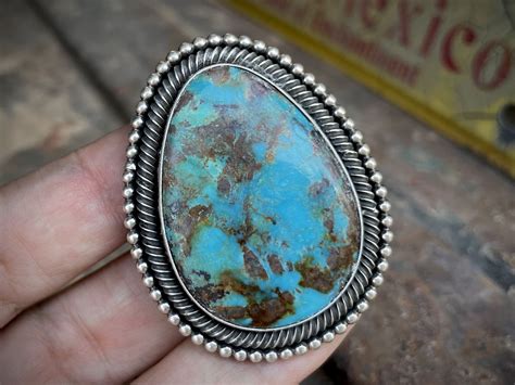 Huge Navajo Ernest Roy Begay Heavy Sterling Silver Turquoise Ring