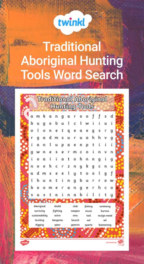 Traditional Aboriginal Hunting Tools Word Search Aboriginal Words
