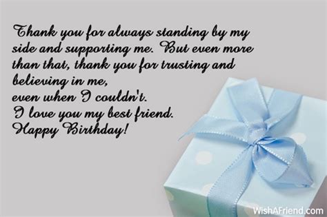 Thank You For Always Standing By Best Friend Birthday Wish