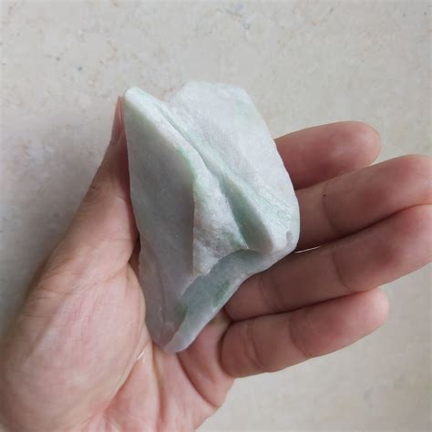 120g Natural Jadeite Light Raw Stone Burmese Grade A Jade Etsy