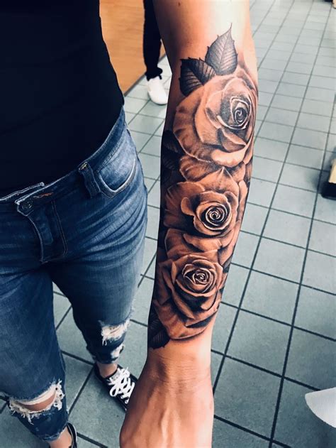 It looks actually pretty gothic to me. Rose tattoo #halfsleeve #ink #roses realism#halfsleeve # ...