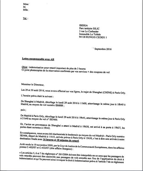 Lettre Pour Indemnisation Modele De Lettre Type