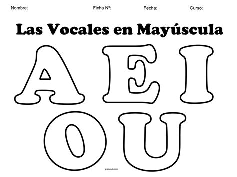 Abecedario Mayusculas Vocales Preescolar Vocal Remarcar Aprender