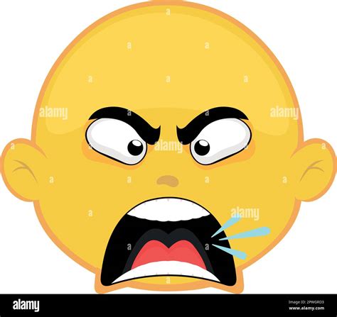 Yelling Yellow Smiley Emoji Cartoon Vector Clipart Friendlystock The