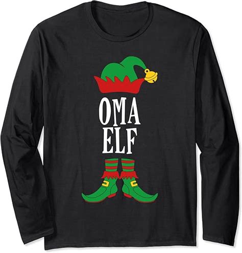 Oma Elf Elfen Familien Weihnachts Outfit Partnerlook Langarmshirt Amazon De Bekleidung