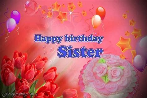 Happy Birthday Sister Greeting Card | Send Free Happy ...