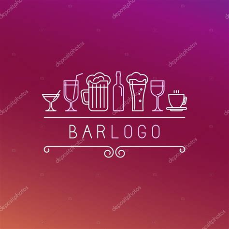 Vector Bar Logo In Linear Style — Stock Vector © Venimo 67038281