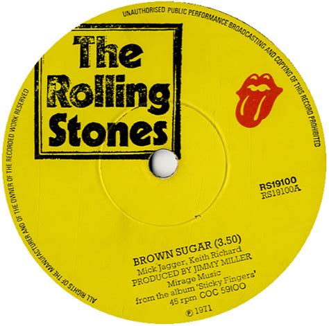 The Rolling Stones Brown Sugar Solid Ps Uk 7 Vinyl Single 7 Inch