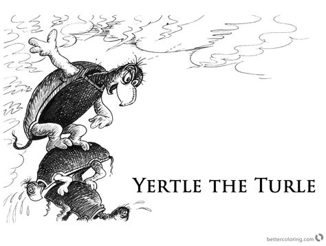 Here is a coloring page of a small turtle being held in the hand of its owner. Dr Seuss Yertle the Turtle Coloring Page Fan Drawing ...