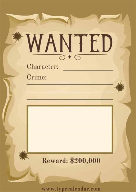 Free Printable Wanted Poster Templates Word Pdf One Piece