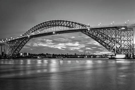 Bayonne Bridge Twilight Bw Photograph By Susan Candelario Pixels
