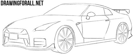 How to Draw a Nissan GT-R