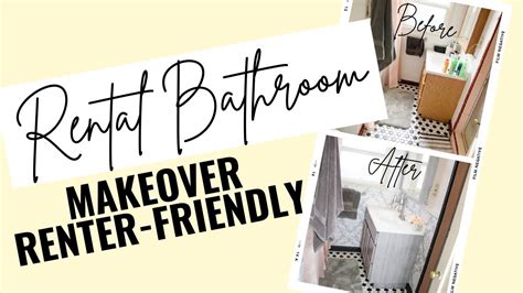 Renter Friendly Apartment Bathroom Makeover Tutorial Youtube