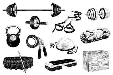 Gym equipment hand drawn sketches | How to draw hands, Gym, Sketches