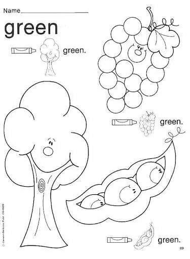 Color Green Worksheet For Preschool