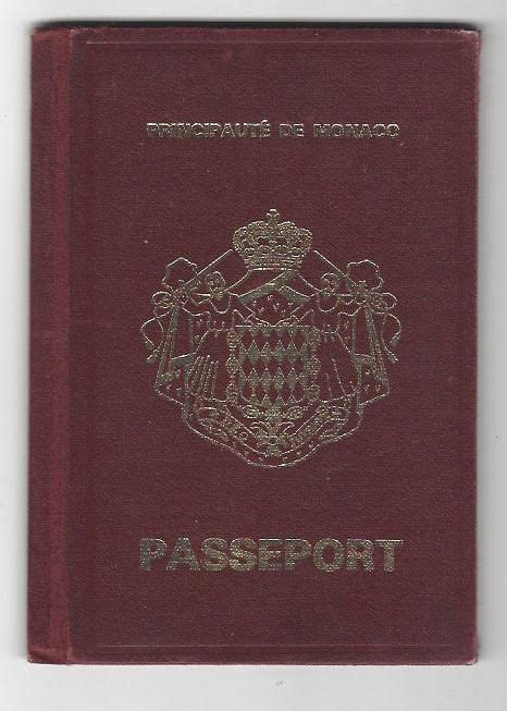 1982 Principaute De Monaco Vintage Foreign Travelling Passport Rare To
