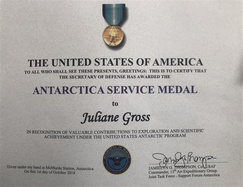 Juliane Gross Awarded The Antarctic Service Medal Rutgers Eoas