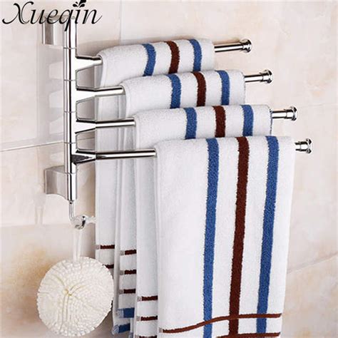 Xueqin Four Tiers Swivel Rotating Bathroom Movable Towel Rack Bars