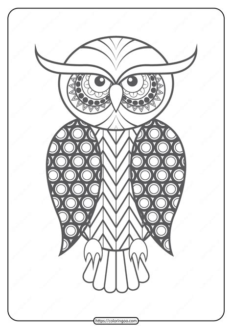 The article portrays this bird in both realistic and cartoon forms. Free Printable Owl Pdf Animals Coloring Page 009