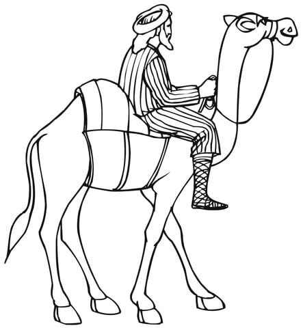 Cartoon animals coloring pages for kids printable free. Riding a Camel coloring page | SuperColoring.com