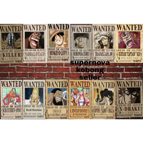 Jual Poster One Piece Bounty Kru Mugiwara Bounty Yonko Bounty Sichibukai Hiasan Dinding