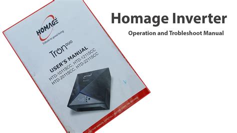 Homage Inverter User Manual Operation Mode And Troubleshooting Youtube