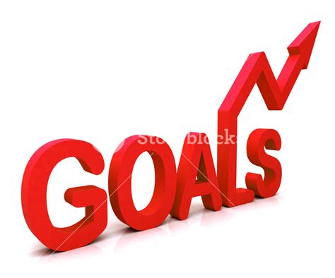 Red Goals Word Shows Objectives Hope And Future Royalty Free Stock