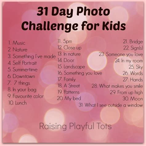 31 Day Photo Challenge For Kids Photo Challenge Teach Photography