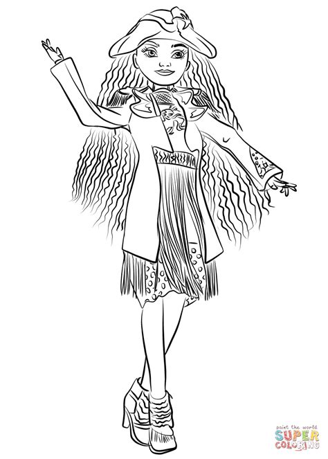 Descendants 3 coloring pages are a fun way for kids of all ages to develop creativity, focus, motor skills and color recognition. Uma from Descendants coloring page | Free Printable ...