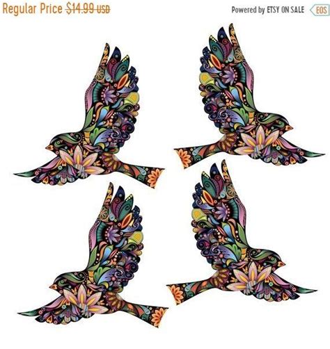 Flying Birds Wall Decals Stickers For Walls And Windows Set Of 4 Sku187
