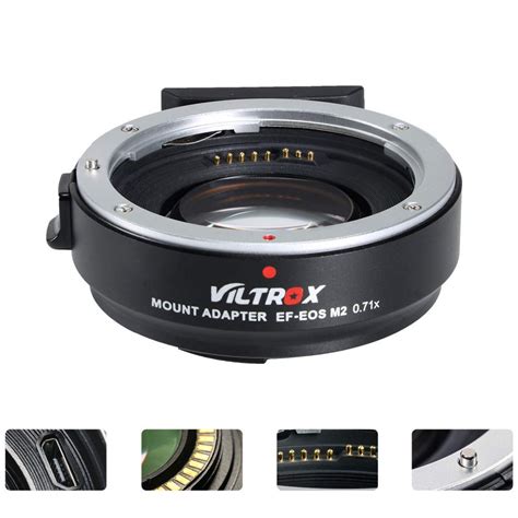 viltrox ef eos m2 ef m mount compatible 0 71x speed booster mount adapter for canon ef lens