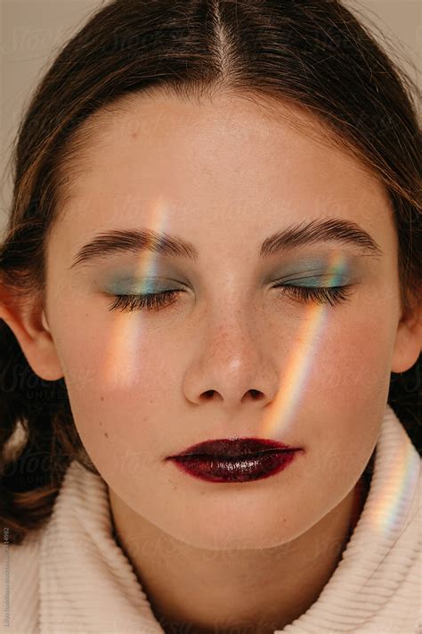 Beauty Portrait With Rainbow On Skin By Stocksy Contributor Liliya Rodnikova Stocksy
