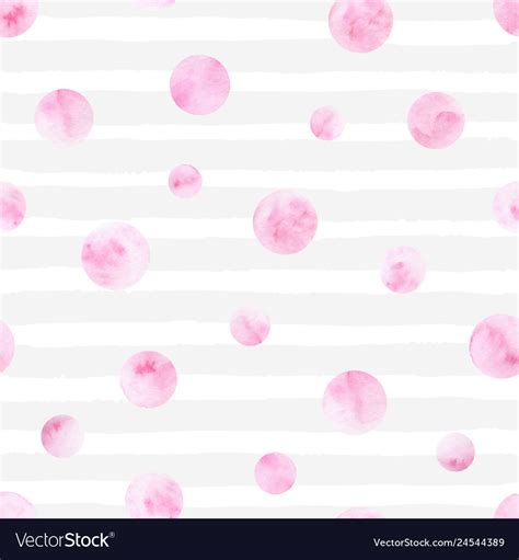 Pink Polka Dot Pattern And Stripes Background Vector Image