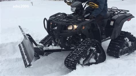 Suzuki King Quad Plowing Snow Youtube